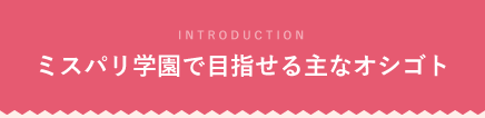 ミスパリ学園で目指せる主なオシゴト