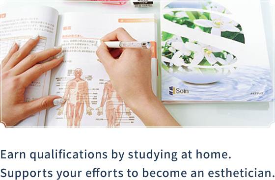 Earn qualifications by studying at home. Supports your efforts to become an esthetician.